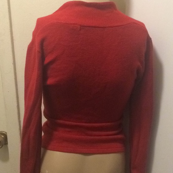 Women’s Red Casual Sweater Top Shirt Tee V Neck - Picture 4 of 5